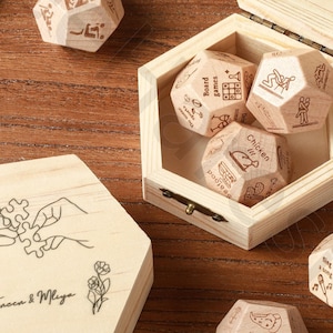 Custom Date Night Decision Dice - Personalised Creative Date Night Gifts, Custom Food Dice for Couples, Engraved Event Dice,Anniversary Gift
