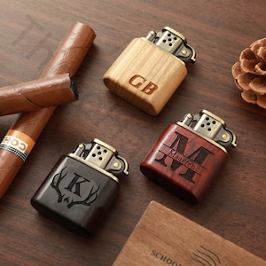 Custom Sandalwood Lighter, Personalized Lighter, Special Gift for Husband and Father