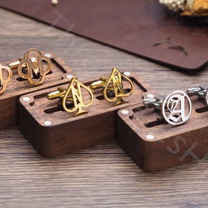 Gemelos personalizados con monograma: gemelos con iniciales, gemelos con nombre personalizado, gemelos para novios, regalos de boda, gemelos con monograma
