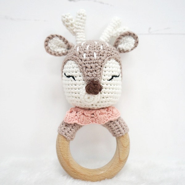 Rassel & Beißring  Rentier Amigurumi -Made in Germany-