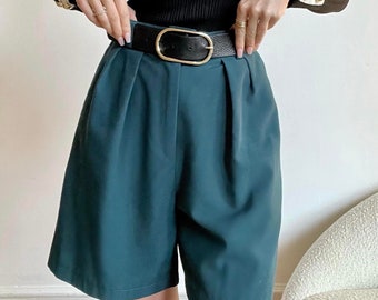 Pantaloncini vintage fatti a mano in blu taglia Small