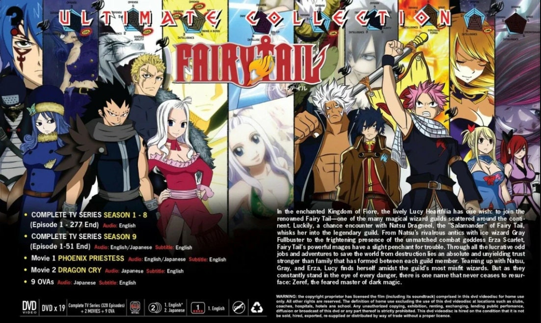 DVD Anime Fairy Tail Season 1 Complete Series (Vol. 1-175 End) English  Subtitle