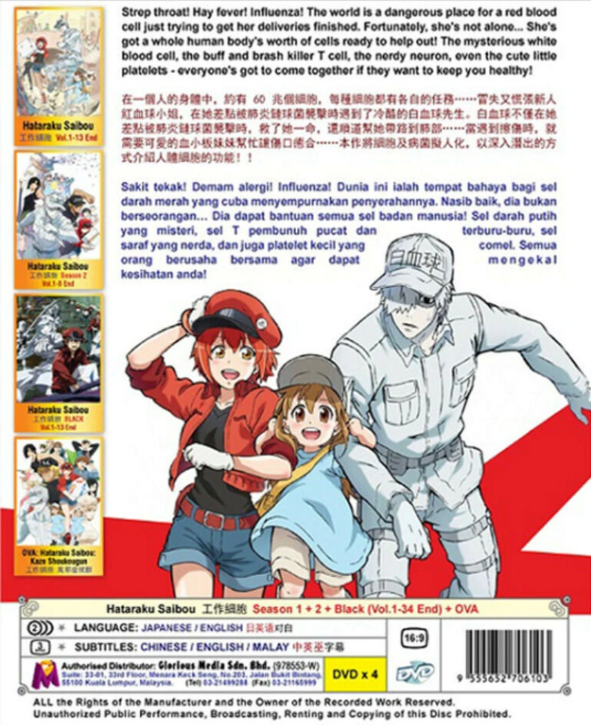 Hataraku Saibou and Hataraku Saibou BLACK cover comparison. : r/manga