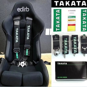 2X Takata-gordelharnas 4-punts kliksluiting 3" universeel ZWART Snelle en DHL Express Gratis verzending