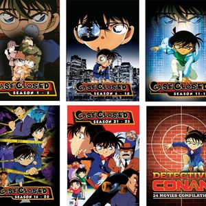 Japanse anime-dvd-detective Conan-hoes gesloten compleet seizoen 1 - 25 + 24 films boxset alle regio's DHL Express Shipping