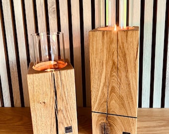 Tierurne Windlicht | Hund | Katze | Pferd | alle Tierarten | Massivholz Eiche geölt | Aufbewahrung Asche | handgefertigt | personalisiert