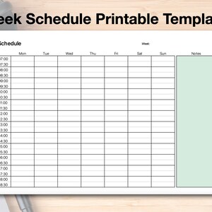 Printable Week Schedule/ Timetable - Etsy