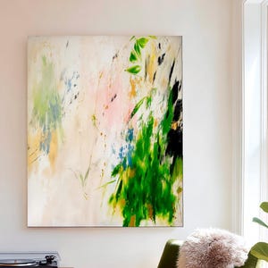 Dynamic Brushstrokes in Burgundy and Peach, Large Abstract Wall Art, Colorful Modern Textured Impasto Canvas, Statement Piece for Home Decor