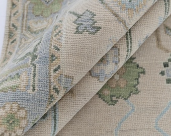 Serenity Oushak Wool Rug Handmade Contemporary Oushak Rug in Neutral Tones | Grey Handknotted Turkish Rug | Handmade New Area