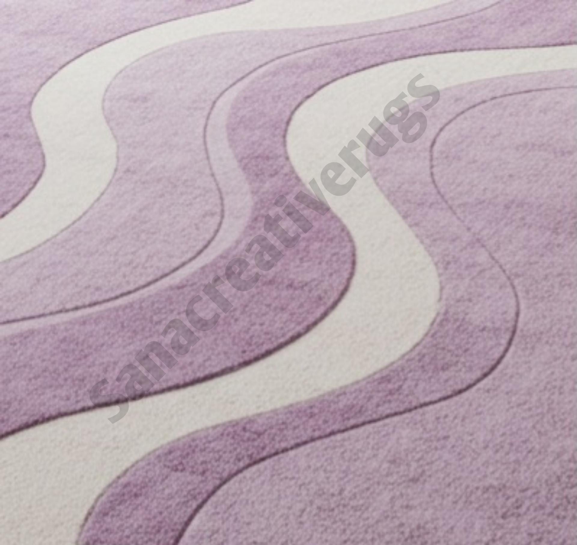 Lilac Wavy Shag Rug: Hand-tufted Abstract Plush Carpet - Etsy