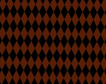 May include: A repeating geometric pattern featuring a classic harlequin design. The surface is composed of alternating diamond shapes in solid black and deep brown colors, arranged in a continuous, symmetrical grid across the entire visual field.