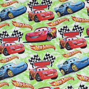 Disney Pixar Cars Print Fabric Cartoon Fabric Cartoon Cotton Fabric By The Half Yard