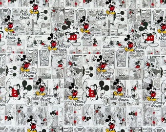 Mickey Minnie Mouse Donald Duck Goofy Fabric Cartoon Fabric Anime Cotton Fabric By The Half Yard