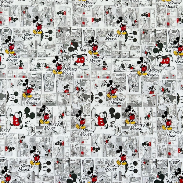 Mickey Minnie Mouse Donald Duck Goofy Fabric Cartoon Fabric Anime Cotton Fabric By The Half Yard