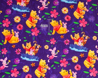 Winnie the Pooh Fabric Pooh Bear Fabric Cartoon Fabric Anime Cotton Fabric By The Half Yard