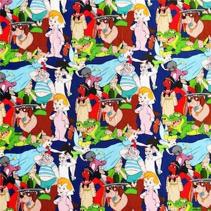 Peter Pan Fabric Tinker Bell  Fabric Cartoon Fabric Anime Cotton Fabric By The Half Yard