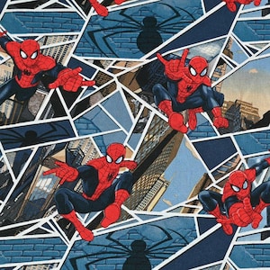 Spiderman Fabric Cartoon Fabric Anime Cotton Fabric By The Half Yard