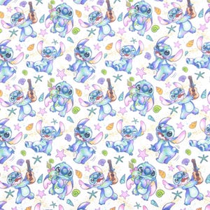 Tkanina Stitch Blue Koala Fabric Cartoon Fabric Anime Cotton Fabric By Half Yard