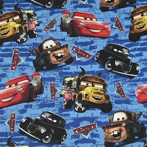 Disney Pixar Cars Print Fabric Cartoon Fabric Cartoon Cotton Fabric By The Half Yard