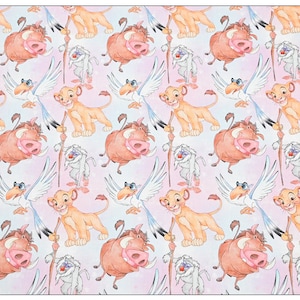 Tissu Roi Lion Lion Simba Mufasa Tissu Dessin Animé Tissu Anime Coton Tissu Par La Demi-Cour