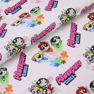 Powerpuff Girls Fabric Cartoon Fabric Anime Cotton Fabric By The Half Yard
