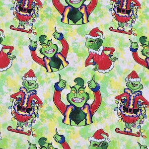 The Grinch Fabric Cartoon Fabric Cotton Fabric By The Half Yard