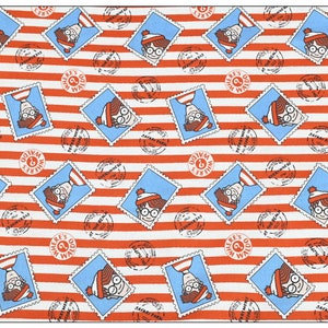 Where's Waldo Crowd Fabric Camelot Fabric Cartoon Fabric Anime Cotton Fabric By The Half Yard