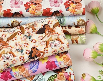 Moana Fabric Cartoon Fabric Anime Cotton Fabric By The Half Yard
