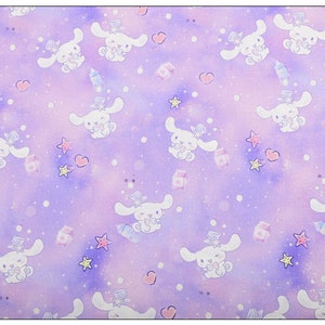 Cinnamoroll Fabric Sanrio Fabric Cartoon Fabric Japanese Anime Cotton Fabric By The Half Yard