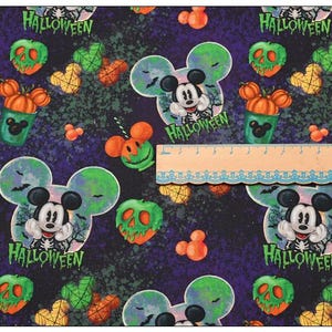 Halloween Mickey Fabric Cartoon Fabric Anime Cotton Fabric By The Half Yard