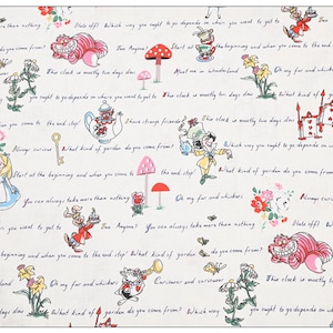 Alice Fabric Alice in Wonderland Fabric Cartoon Fabric Anime Cotton Fabric By The Half Yard