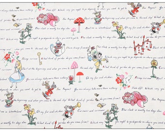 Alice Fabric Alice in Wonderland Fabric Cartoon Fabric Anime Cotton Fabric By The Half Yard