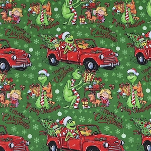The Grinch Fabric Cartoon Fabric Cotton Fabric By The Half Yard