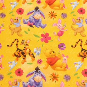 Winnie the Pooh Fabric Pooh Bear Fabric Cartoon Fabric Anime Cotton Fabric By The Half Yard