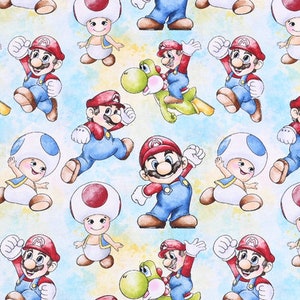 Nintendo Fabric Super Mario Fabric Cartoon Fabric Anime Cotton Fabric By The Half Yard