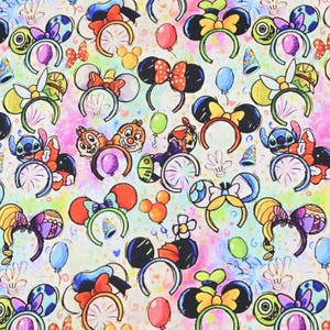 Mickey Minnie Disney Mickey's ears Fabric Disney characters Fabric Cartoon Fabric Anime Cotton Fabric By The Half Yard