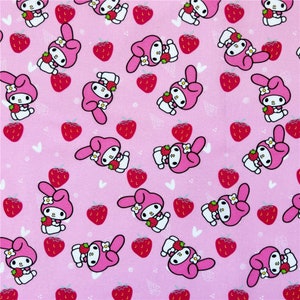 Sanrio My Melody Fabric Cartoon Fabric Anime Cotton Fabric By The Half Yard