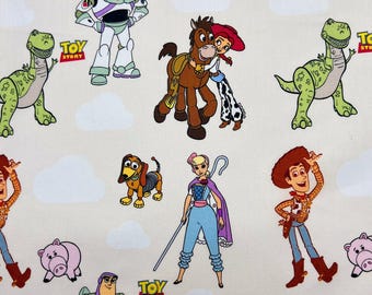 Tela de Toy Story de Disney, tela de Buzz Lightyear, tela de dibujos animados, tela de algodón de anime por media yarda