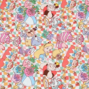 Alice Fabric Alice in Wonderland Fabric Cartoon Fabric Anime Cotton Fabric By The Half Yard