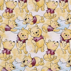 Winnie the Pooh Fabric Pooh Bear Fabric Cartoon Fabric Anime Cotton Fabric By The Half Yard