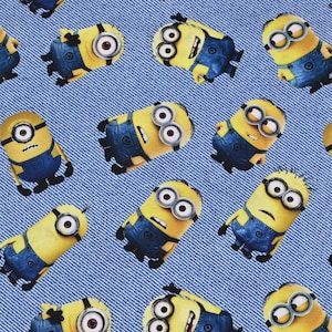 Tessuto Minions, tessuto di cotone con cartoni animati, tessuto anime, a mezzo metro