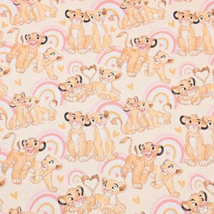 Lion King Fabric Lion Simba Mufasa Fabric Cartoon Fabric Anime Cotton Fabric By The Half Yard