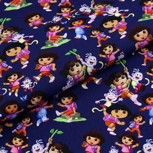 Dora the Explorer Fabric Cartoon Fabric Anime Cotton Fabric By The Half Yard