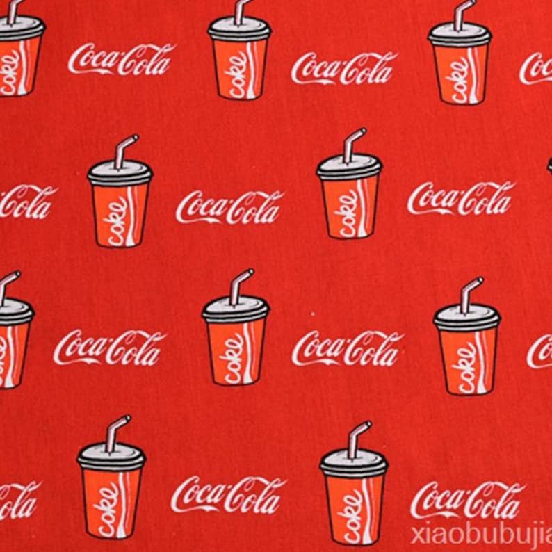 Coca-cola Fabric Red Cola Logo Glass Bottles Fabric Cartoon Fabric ...