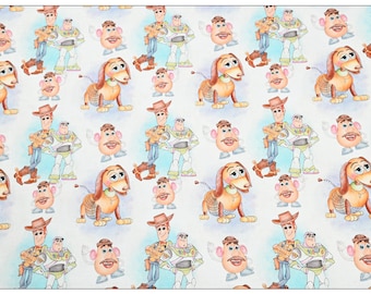 Tela de Toy Story de Disney, tela de Buzz Lightyear, tela de dibujos animados, tela de algodón de anime por media yarda