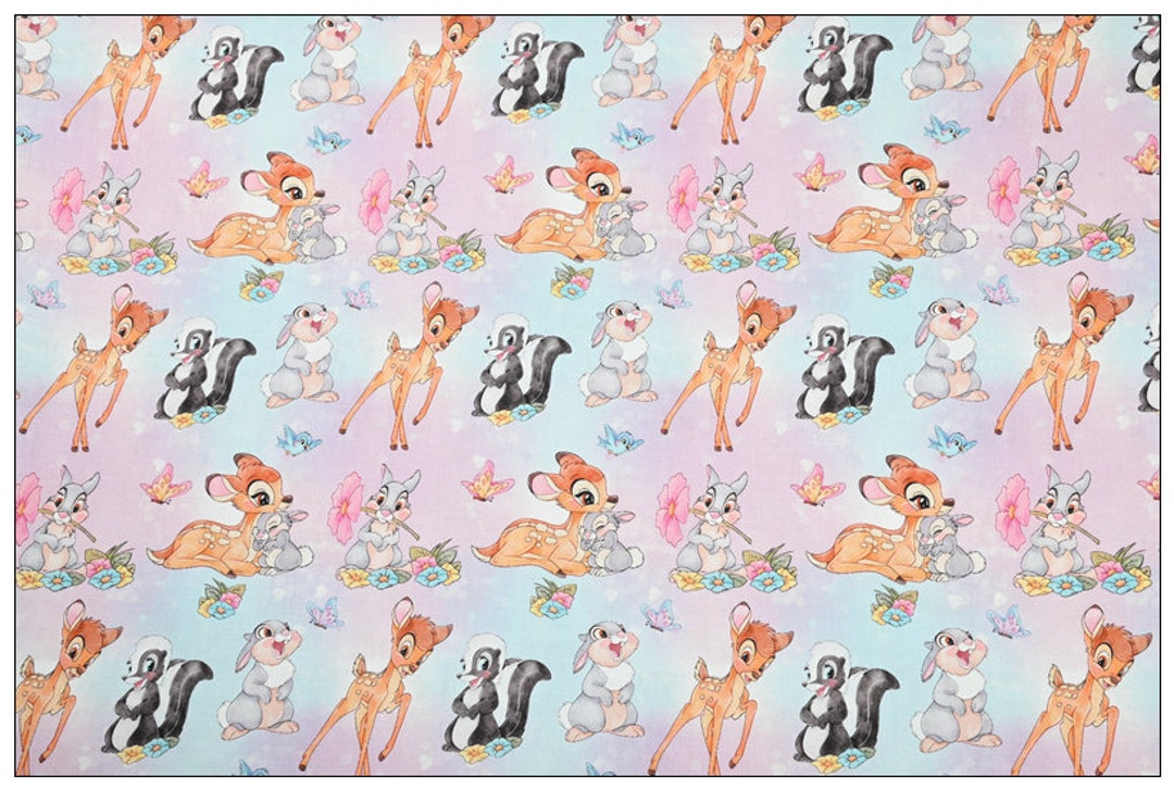 Disney Bambi Rabbit Pattern Disney Bambi & Friends Fabric Thumper Rabbit Fabric Cartoon Fabric ...