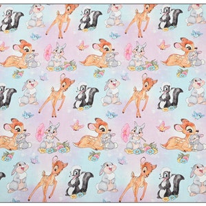 Disney Bambi & Friends Fabric Thumper Rabbit Fabric Cartoon Fabric Anime Cotton Fabric By The Half Yard