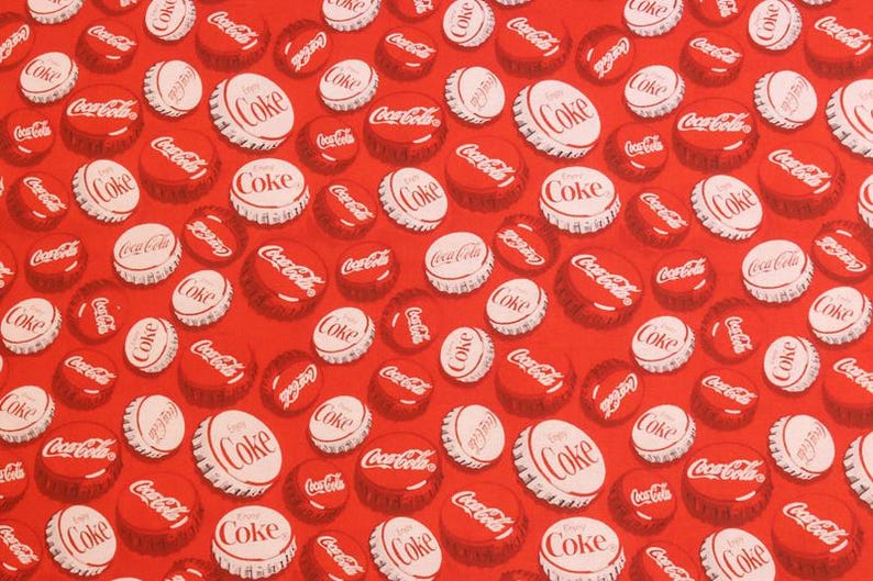 Coca-cola Fabric Red Cola Logo Glass Bottles Fabric Cartoon Fabric ...