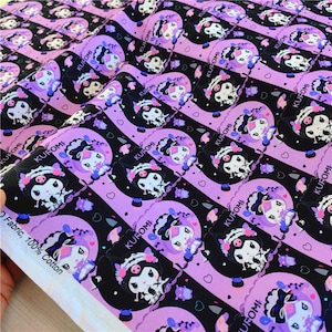 Sanrio Kuromi Fabric Cartoon Fabric Anime Cotton Fabric By The Half Yard