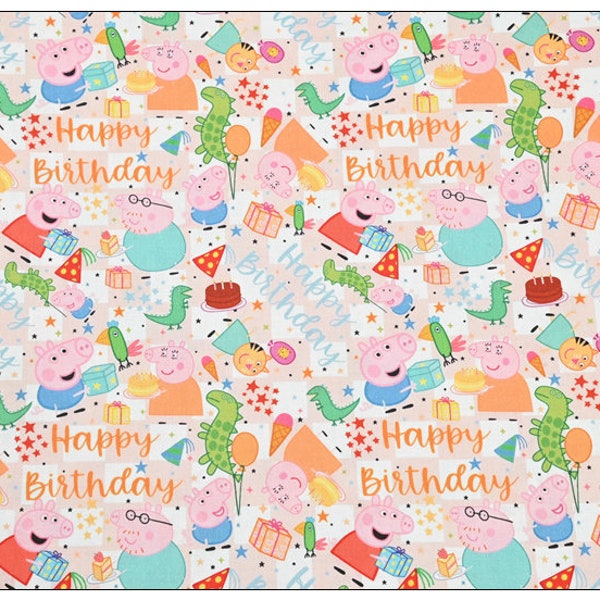 Peppa Pig tissu dessin animé tissu Anime coton tissu par la demi-cour